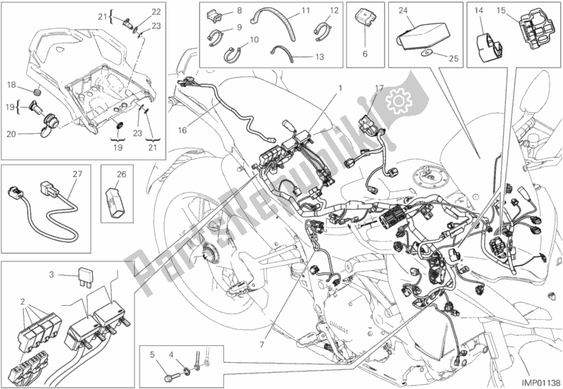 Alle onderdelen voor de 18b - Kabelboom van de Ducati Multistrada 1260 S ABS Thailand 2020